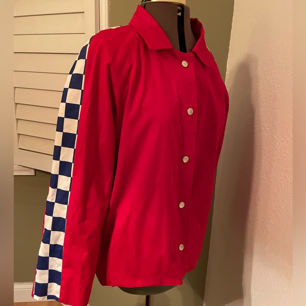 The ragged priest checkered sleeve coat. medium
